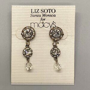 Liz Soto for Macy’s Clear Rhinestone Drop Dangle Earrings Bridal Jewelry